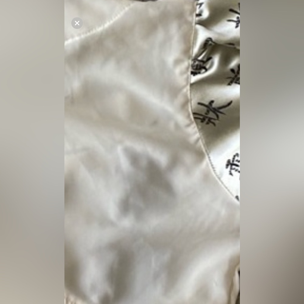 Raven Bustier style Jacket White Sateen with Black Characters size M - Picture 15 of 15